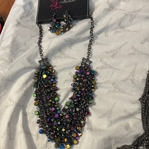 Colorful Statement Necklace and Earring Set